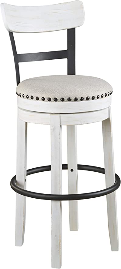 Photo 1 of (MISSING HARDWARE; SCRATCHED)
Signature Design by Ashley Valebeck 30" Modern Swivel Pub Height Barstool, Whitewash
