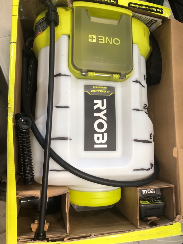 Photo 2 of (PERMANENT MARKER DRAWN ON MACHINE)
RYOBI ONE+ 18V Cordless Battery 4 Gal. Backpack Chemical Sprayer with 2.0 Ah Battery and Charger
