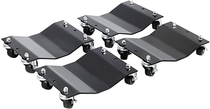 Photo 1 of (MISSING 2 WHEELS; INCOMPLETE HARDWARE)
Car Jack Tire Skates - Solid Steel Car Lift dolly Set for Moving Cars, Trucks, Trailers, Motorcycles, and Boats by Pentagon Tools - 4 Pack, Black

