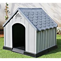 Photo 1 of **INCOMPLETE**  Quality Products Innovative Outdoor Pet House Large Waterproof Dog Kennel Shelter for Small, Medium, and Large Dogs, 36 x 34.5 x 36 Inches, Gray

