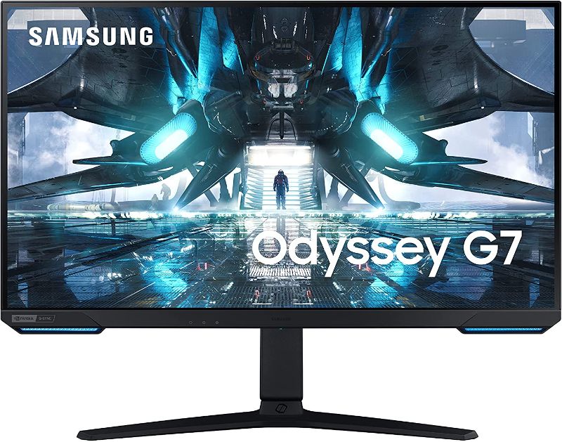 Photo 1 of SAMSUNG 28" Odyssey G70A Gaming Computer Monitor, 4K UHD LED Display, HDR 400, 144Hz, G-Sync and FreeSync Premium Support, Front Light Panels, LS28AG700NNXZA, Black
