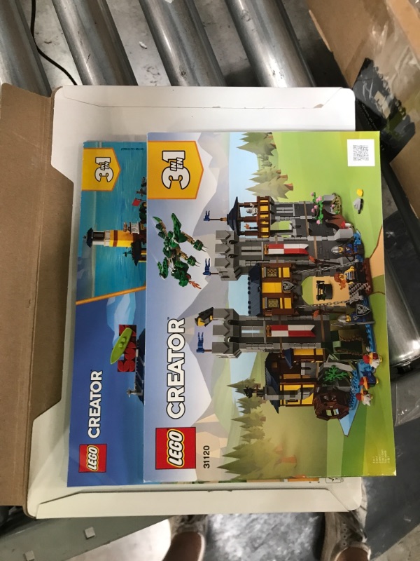 Photo 4 of ***MISSING COMPONENTS*** LEGO Creator 3in1 Medieval Castle 31120 Building Kit; Castle with Moat and Drawbridge, Plus 3 Minifigures; New 2021 (1,426 Pieces)
