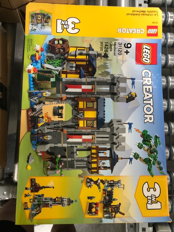 Photo 3 of ***MISSING COMPONENTS*** LEGO Creator 3in1 Medieval Castle 31120 Building Kit; Castle with Moat and Drawbridge, Plus 3 Minifigures; New 2021 (1,426 Pieces)
