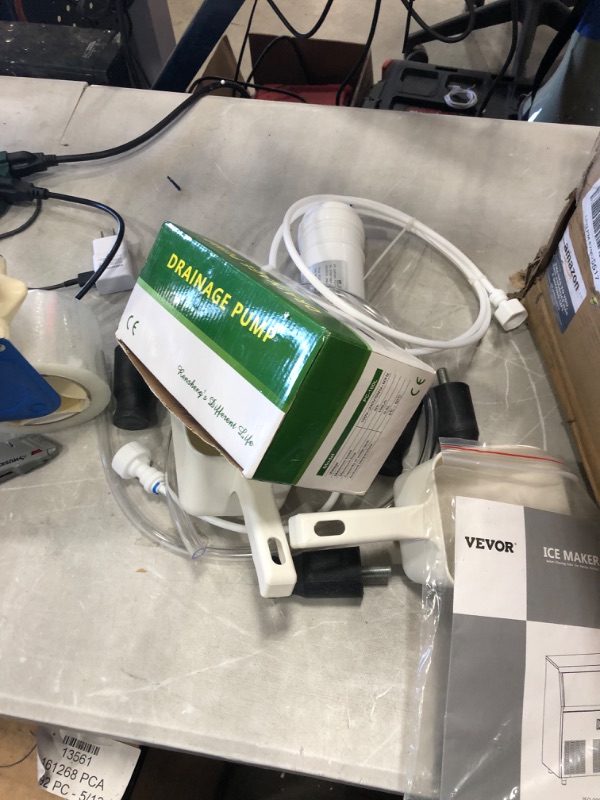 Photo 1 of VEVOR 110V Commercial Ice Maker 80-90LBS/24H, 33LBS Storage Bin, Clear Cube, Advanced LCD Panel, Auto Operation, Blue Light, Fully Upgrade, Include Electric Water Drain Pump/Water Filter/ 2 Scoops