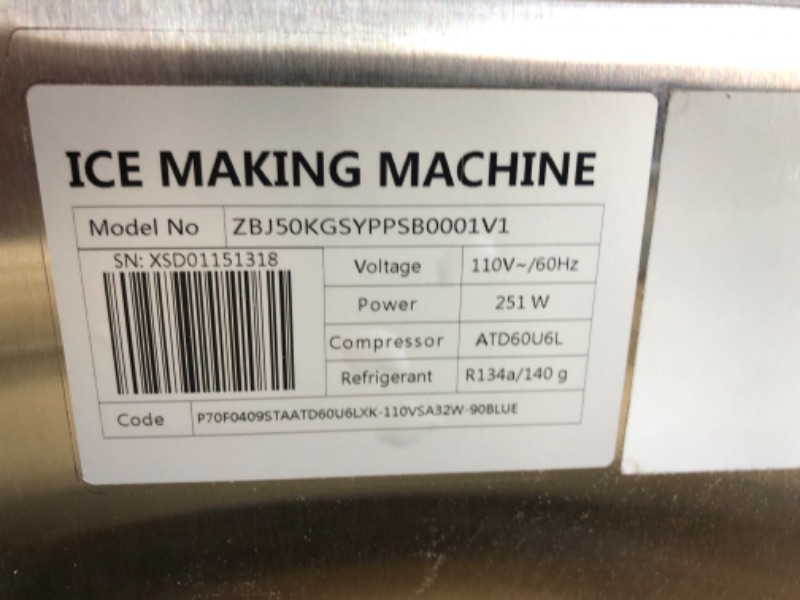 Photo 11 of VEVOR 110V Commercial Ice Maker 80-90LBS/24H, 33LBS Storage Bin, Clear Cube, Advanced LCD Panel, Auto Operation, Blue Light, Fully Upgrade, Include Electric Water Drain Pump/Water Filter/ 2 Scoops