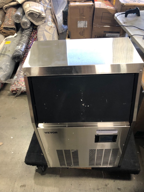 Photo 3 of VEVOR 110V Commercial Ice Maker 80-90LBS/24H, 33LBS Storage Bin, Clear Cube, Advanced LCD Panel, Auto Operation, Blue Light, Fully Upgrade, Include Electric Water Drain Pump/Water Filter/ 2 Scoops