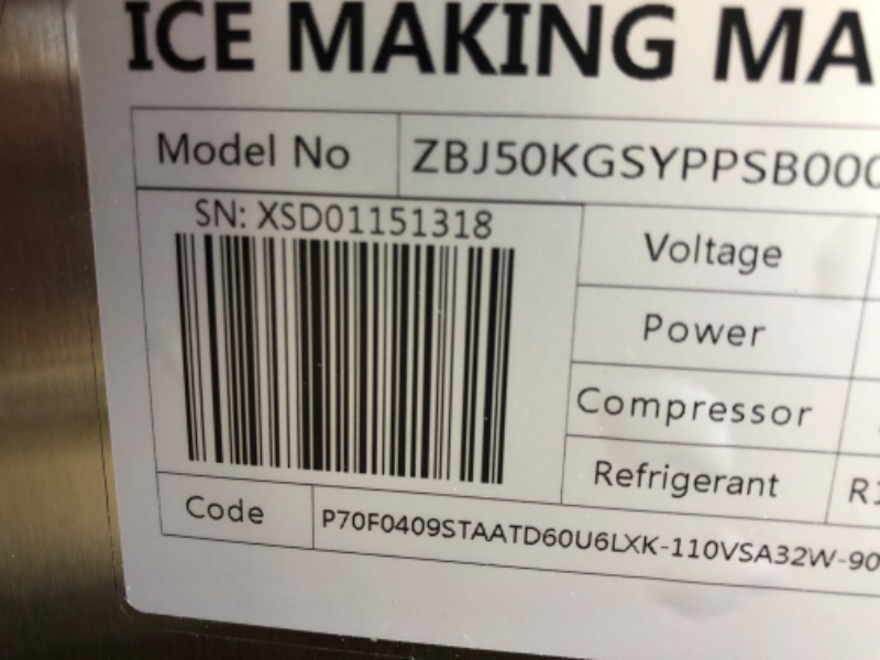 Photo 12 of VEVOR 110V Commercial Ice Maker 80-90LBS/24H, 33LBS Storage Bin, Clear Cube, Advanced LCD Panel, Auto Operation, Blue Light, Fully Upgrade, Include Electric Water Drain Pump/Water Filter/ 2 Scoops