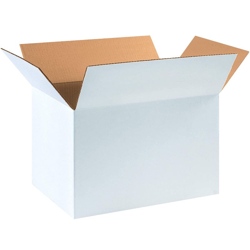 Photo 1 of **MINOR BENDS** 18" x 12" x 12" White Corrugated Cardboard Boxes, Pack of 25, for Shipping, Packing and Moving, by Choice Shipping Supplies (CS181212W)