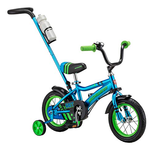 Photo 1 of **MINOR DAMAGE** Schwinn Grit and Petunia Steerable Kids Bike 12-Inch Wheels Training Wheels Easily Removed Parent Push Handle with Water Bottle Holder Multiple Col
