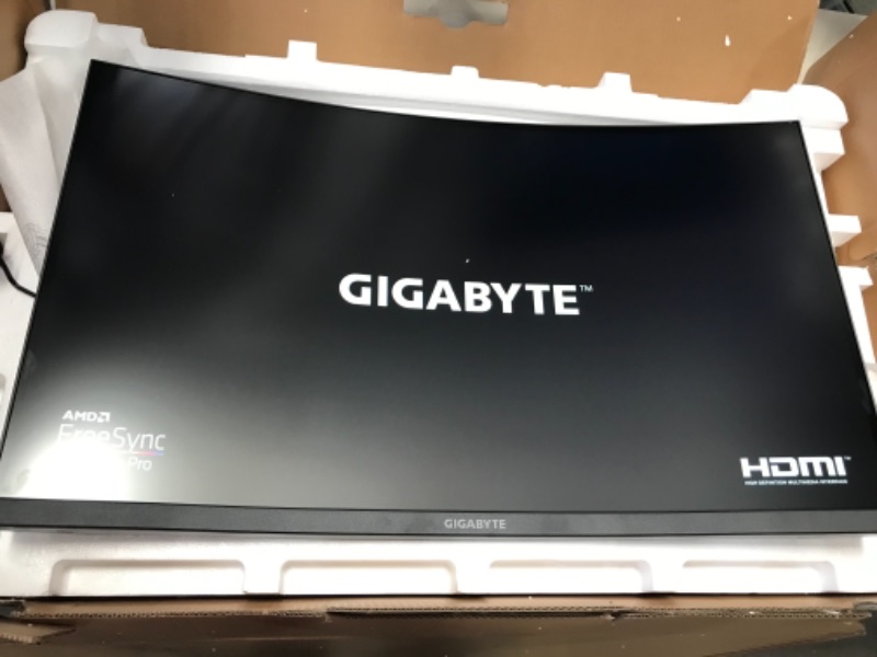 Photo 2 of GIGABYTE G32QC A (32" 165Hz 1440P Curved Gaming Monitor, 2560 x 1440 VA 1500R Display, 1ms (MPRT) Response Time, 93% DCI-P3, VESA Display HDR400, FreeSync Premium Pro
