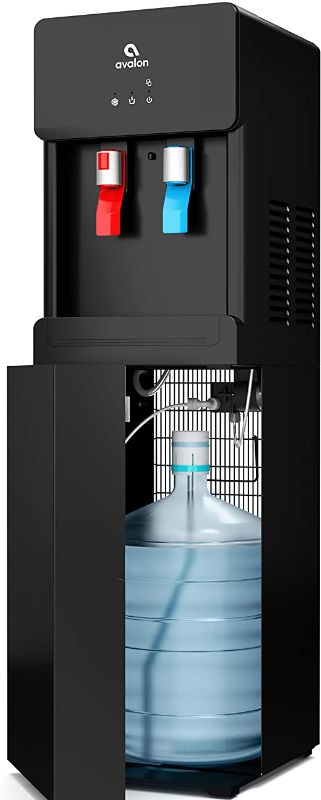 Photo 1 of Avalon A6BLWTRCLRBLK Touchless Bottom Loading Cooler Dispenser-Hot & Cold Water, Child Safety Lock, Innovative Slim Design, Holds 3 or 5 Gallon Bottles-UL/Energy Star Approved-Black