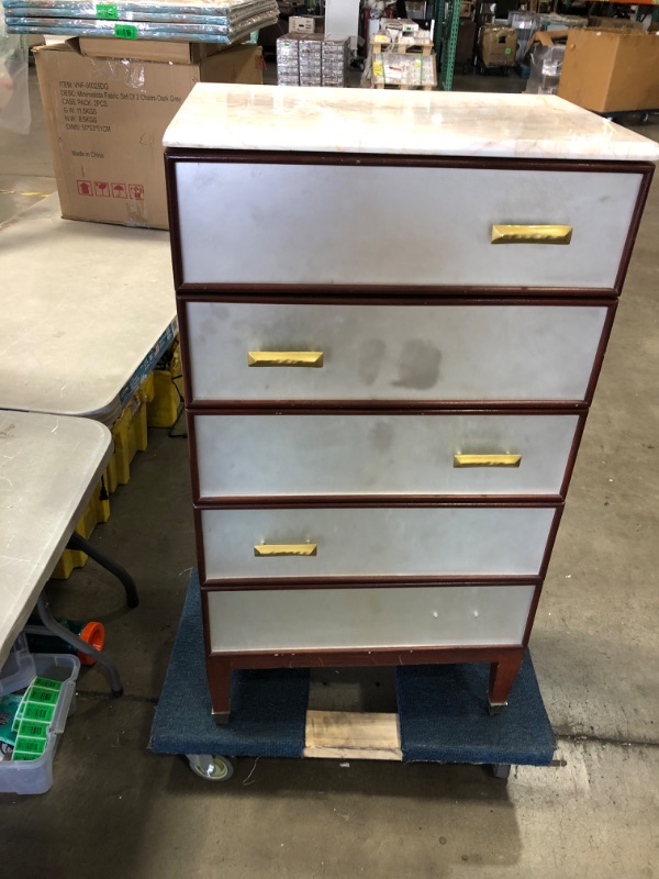 Photo 1 of 5 drawer dresser 16" L 24" W 45.5"H 
