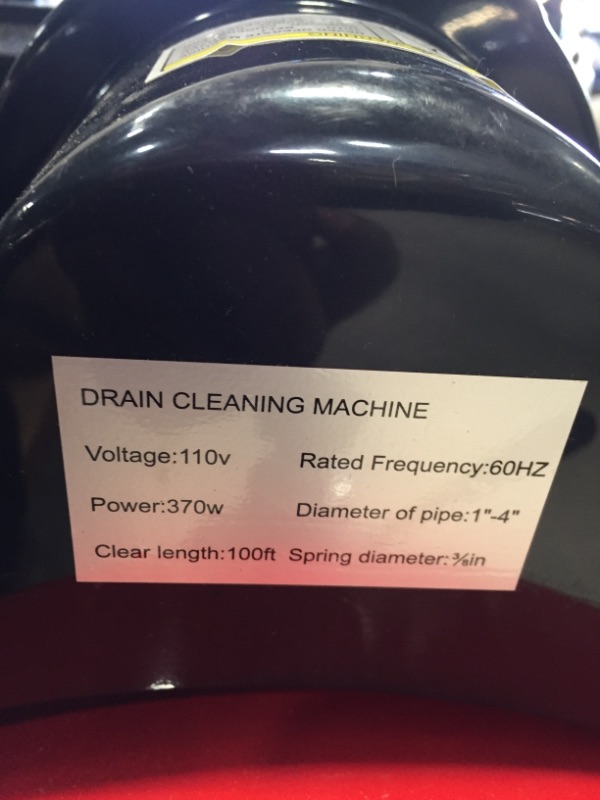 Photo 7 of 100' x 3/8'' Drain Cleaner 370W Drain Cleaning Machine Sewer Clog w/ Cutters 1700R/min