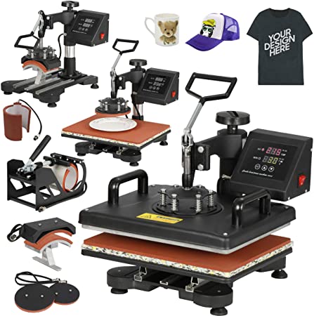 Photo 1 of F2C 12" x 15" Heat Press Machine Pro 6 in 1 Swing Away Digital Heat Transfer Sublimation Press Combo for T-Shirt Bag Hat Cap Mug Plate