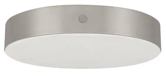 Photo 1 of Hampton Bay Luis 11 in. Brush Nickel Touch CCT Selectable LED Flush Mount