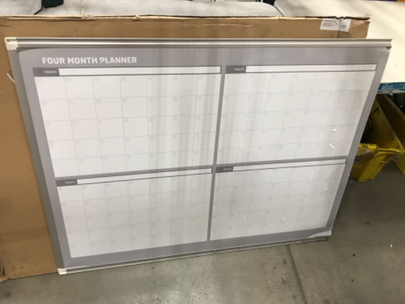 Photo 5 of (DENTED CORNERS; MISSING SIDE RAIL/TRAY)
MasterVision Planning Board, Magnetic Dry Erase, 4 Month Calendar Board with Aluminum Frame, 36" x 48"
