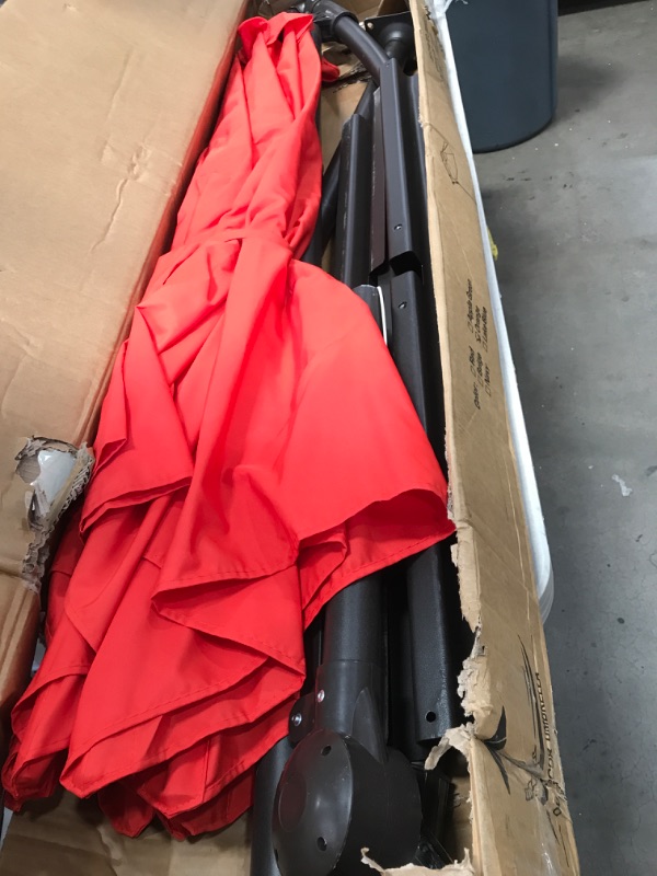 Photo 1 of (SCRATCHED; MISSING BASE)
Ralawen 10' orange offset patio umbrella