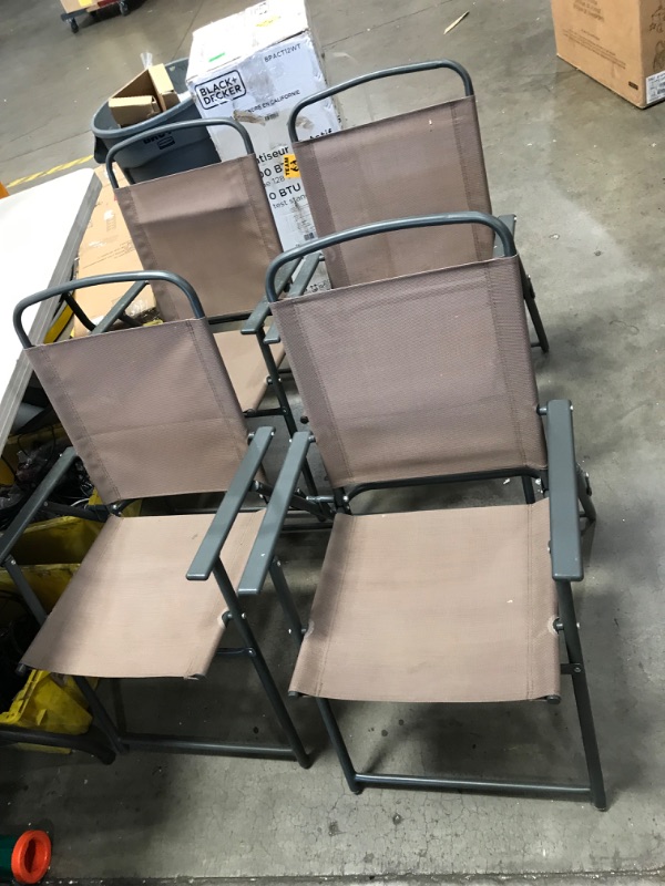 Photo 1 of (STOCK PIC INACCURATELY REFLECTS ACTUAL PRODUCT)
Crestive Products 4pcs Outdoor Folding Dining Chairs Steel with Tan Seats