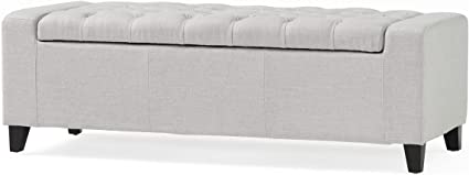 Photo 1 of (BROKEN INTERIOR METAL JOINT)
Christopher Knight Home Hikaru Fabric Storage Ottoman, Light Grey, 19.75"D x 50"W x 17.48"H

