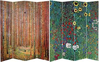 Photo 1 of (DAMAGED CORNERS)
Oriental Furniture 6 ft. Tall Double Sided Works of Klimt Room Divider - Tannenwald/Farm Garden