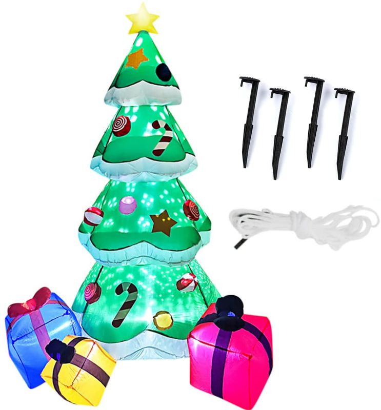 Photo 1 of Himeland Inflatable Christmas Tree with Build-in LED, 210cm/7ft Outdoor Christmas Decorations, Blow Up Decor for Holiday Indoor Garden Yard Lawn House Party