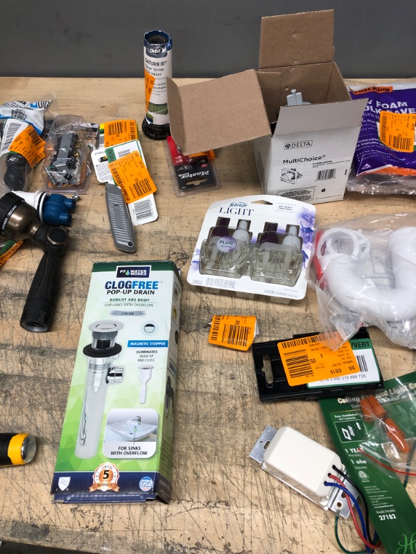 Photo 3 of *no returns and non refundable* bundle of misc small tools, plumbing and home goods plus accessories including pop up drain, caulk saver, studsensor, gear and more.