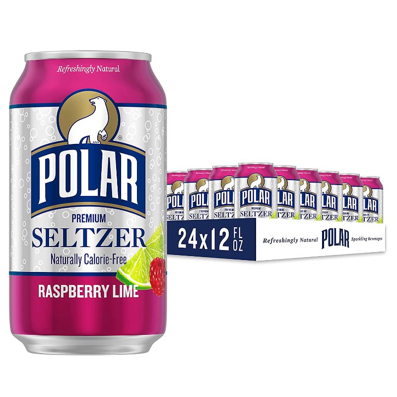 Photo 1 of **EXPIRES MAY 2023** Polar Seltzer Water Raspberry Lime, 12 Fl Oz Cans, Pack of 24
