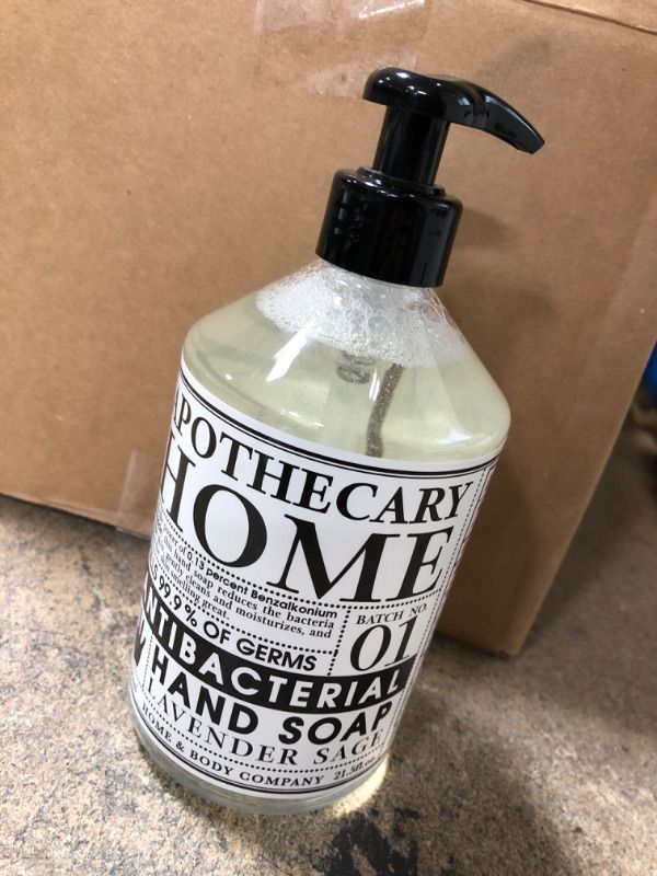 Photo 2 of ***NON REFUNDABLE***
 EXP DATE: 12/2021  Apothecary Home Antibacterial Soap in Lavender Sage 21.5 Fl Oz SET OF 2
