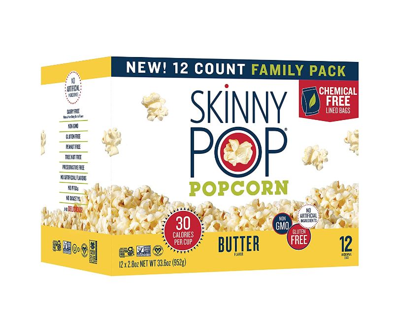 Photo 1 of ***NON REFUNDABLE***  BEST BY DATE: 04/14/2022  
SkinnyPop Butter Microwave Popcorn Bags, Healthy Snacks Microwavable Bags, 2.8 Oz, (Pack of 12), Skinny Pop, Healthy Popcorn, Gluten Free