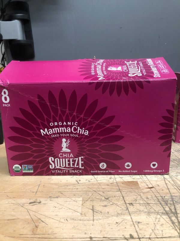 Photo 2 of  Exp. Nov, 25 2021--- No returns and non refundable 
Mamma Chia Squeeze Vitality Snack, Strawberry Banana, 3.5 Ounce (Pack of 8) Exp. Nov, 25 2021
