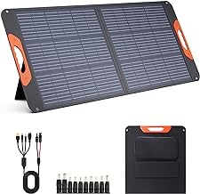 Photo 1 of 100W Portable Solar Panel, 100 watt 20V Monocrystalline Foldable Solar Charger for Power Station,QC3.0 USB-A &Type-C Output,23.5% High Efficiency IP67 Waterproof for Camping RV Blackout