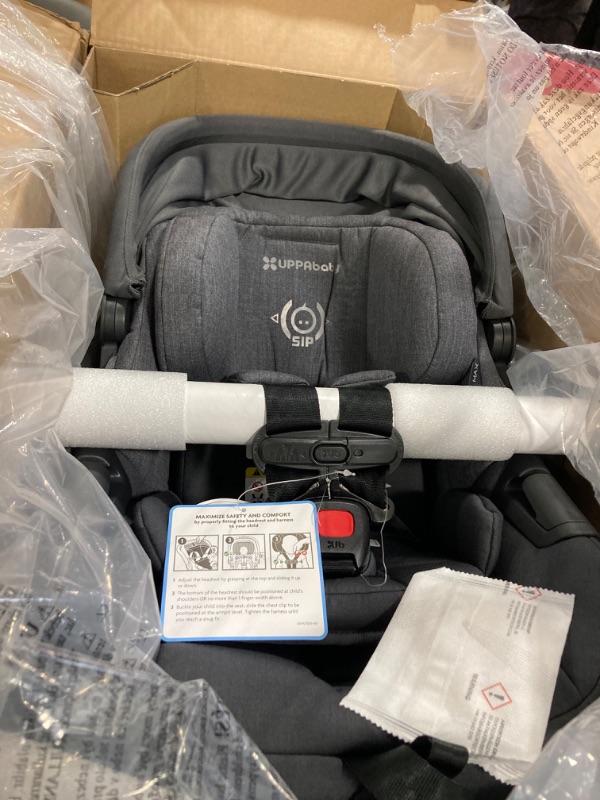 Photo 3 of ***PRODUCT SIMILAR TO THE ONE IN THE PHOTO*** UPPAbaby Mesa Max Infant Car Seat/Base with Load Leg and Robust Infant Insert Included/Innovative Safety Features + Simple Installation/Direct Stroller Attachment/Greyson (Charcoal Mélange)