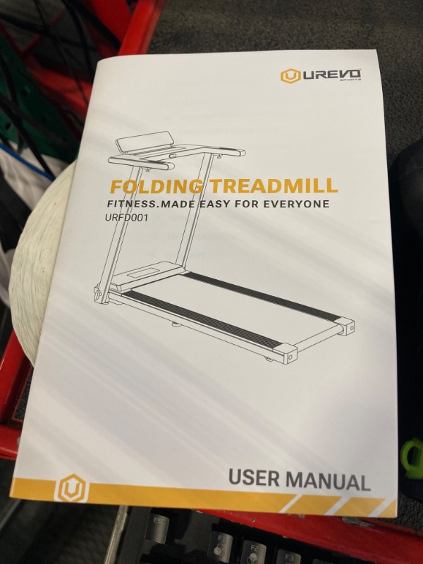 Photo 1 of ***NO REMOTE CONTROL*** UREVO Portable Folding Treadmills for Home, Max 3.0 HP Running Walking Treadmill with 12 Pre Set Programs and Wider Tread Belt, Adjustable Display, Pause Detection SIZE 145*75* 15.8CM