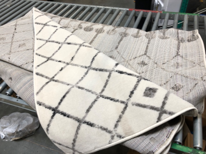 Photo 1 of ***STOCK PHOTO SIMILAR IITEM***Mark&Day Washable Rugs, 8x10 Mary Global Cream Area Rug, Black Beige Carpet for Living Room, Bedroom or Kitchen (7'10" x 10', Machine Washable)