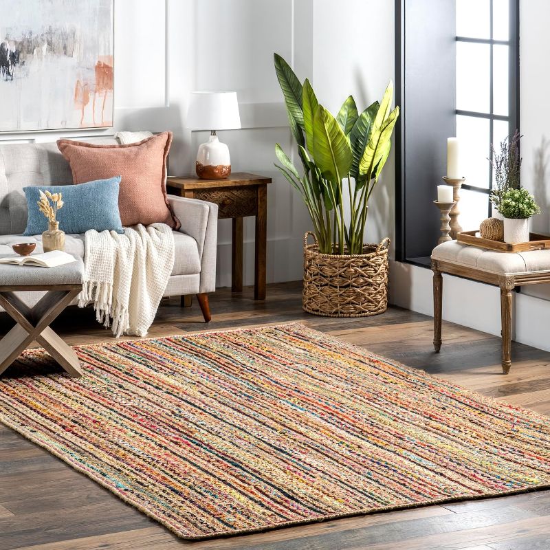 Photo 1 of ***STOCK PHOTO SIMILAR IITEM***
nuLOOM Aleen Bohemian Cotton/Jute Area Rug, , Multi