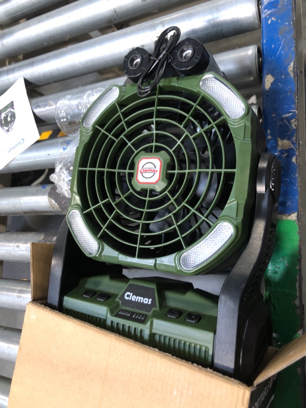 Photo 1 of  Long Lasting Portable Battery Powered Water Misting Fan Table Fan 14000mAh | 26000mAh | RGB Lights, Timer, Power Supply - For Outdoor & Emergencies Green