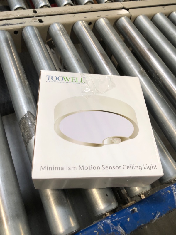 Photo 2 of ***USED***TOOWELL Motion Sensor Ceiling Light Battery Operated Indoor/Outdoor LED Ceiling Lights for Hallway Laundry Stairs Garage Bathroom 300LM White Photocell Sensor ON/Off Upgrade