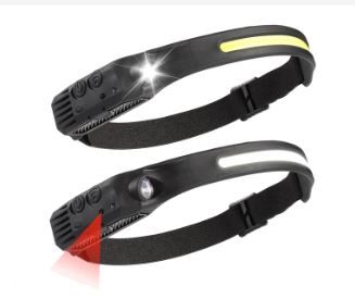 Photo 1 of 2 Pack Headlamp Rechargeable, 230° Wide Beam Head Lamp LED with Motion Sensor for Adults - Camping Accessories Gear, Waterproof Head Light Flashlight for Hiking, Running, Repairing, Fishing, Cycling