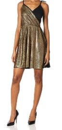 Photo 1 of Forum Novelties Women's 70's Disco Fever Deluxe Disco Gold Costume Dress (One Size Fits 6-14)