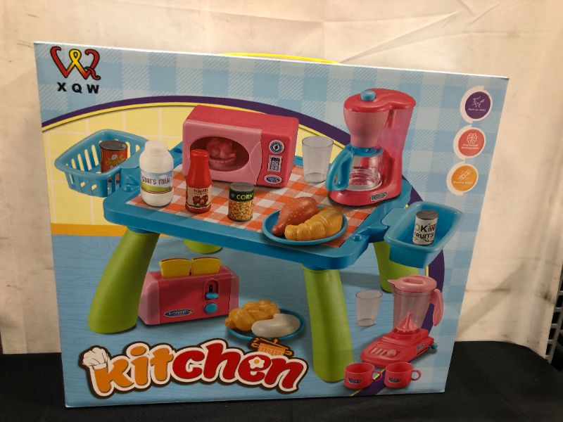 Photo 3 of 29PCS Kitchen Play Toy with Cookware Playset Water Boiler and Toaster ,Cooking Utensils,Toy Cutlery,Cut Play Food, Learning Gift for Girls Boys Kids
