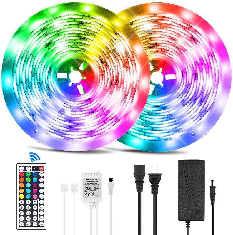 Photo 1 of Led Strip Lights, 32.8ft/10M SMD5050 Waterproof RGB Strip Lights, Color Changing Strip Lighting with 44 Key Remote Controller, Flexible Strip Lights for Home, Bedroom, DIY Decoration ( Upgraded Model)
