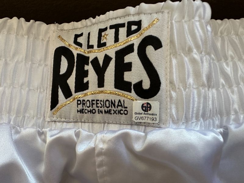 Photo 8 of RARE FLOYD MAYWEATHER & OSCAR DE LA HOYA AUTOGRAPHED BOXING TRUNKS