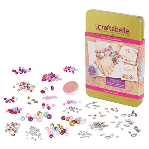 Photo 1 of Craftabelle – Brilliant Bracelets Creation Kit – Bracelet Making Kit – 492pc Jewelry Set with Crystal and Pearl Beads – Arts & Crafts for Kids
