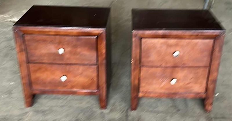 Photo 1 of 2 WOOD NIGHTSTANDS 22” x 16 1/2” x 24”