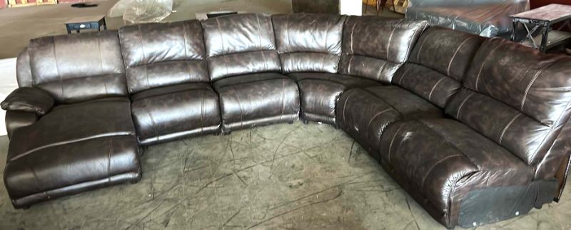 Photo 1 of VERY LARGE BROWN LEATHER 6 PC SOFA SET 12’ x 6’