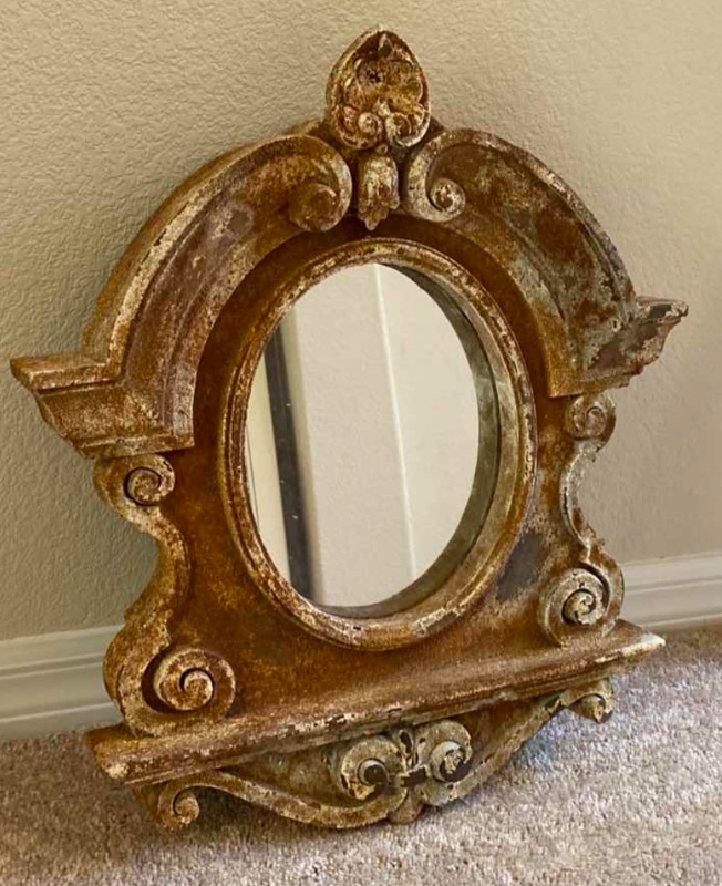 Photo 1 of CREAM WOOD FRAMED MIRROR 17 1/2” x 21”