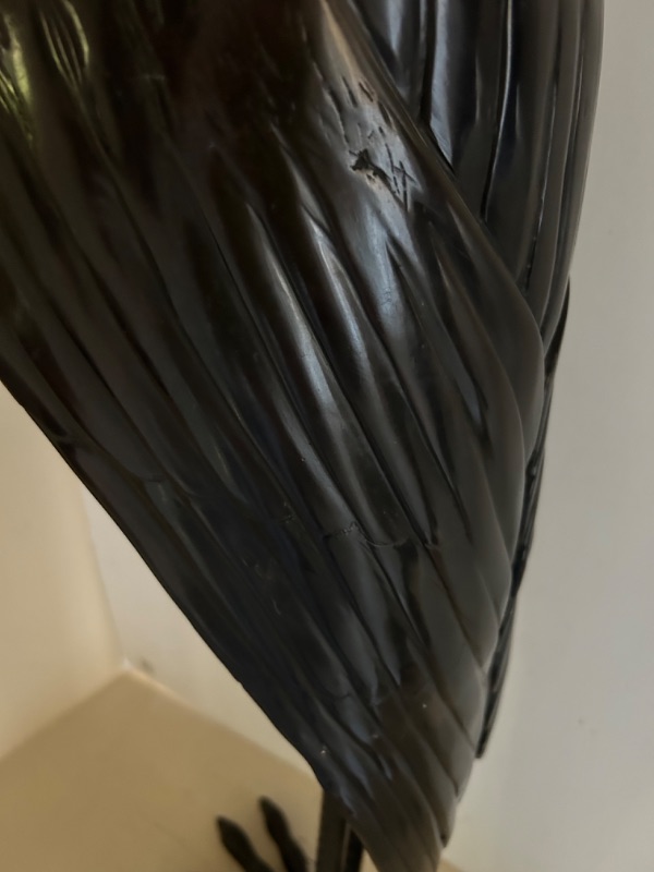 Photo 7 of HEAVY BRONZE FREESTANDING HERON BIRD STATUE H 29” 