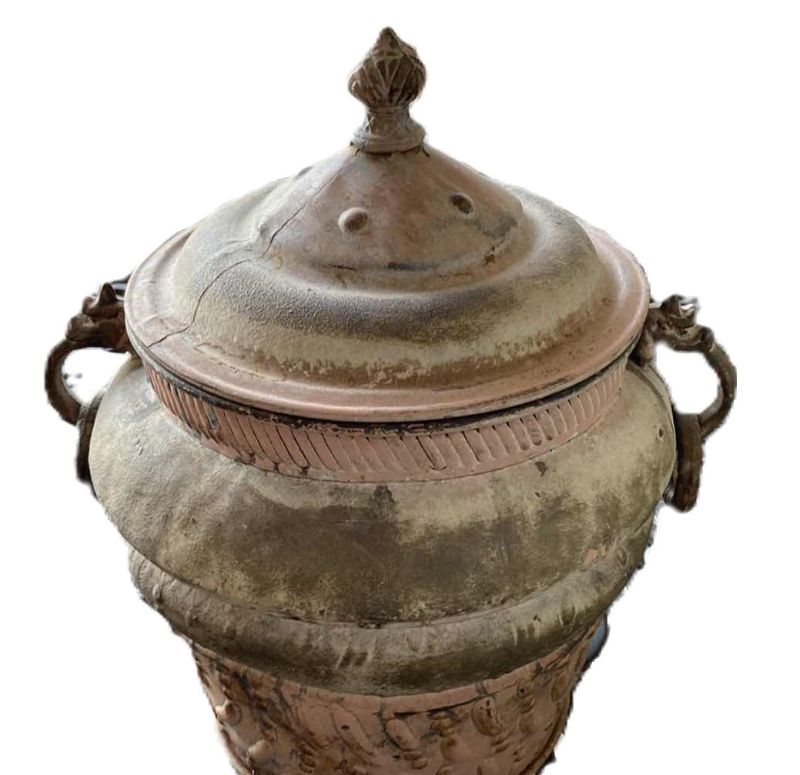 Photo 1 of METAL POT WITH LID AND DRAGON HANDLES 14” x 15”
