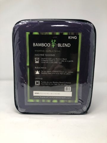 Photo 3 of KING BAMBOO BLEND SHEET SET 4 PIECE 1 FITTED SHEET 1 FLAT SHEET 2 PILLOW CASES ANTIBACTERIAL HYPOALLERGENIC NEW 