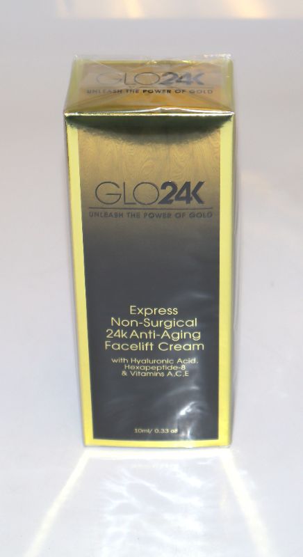 Photo 4 of EXPRESS NON SURGICAL ANTI AGING FACELIFT CREAM ENRICHED WITH 24K GOLD HYALURONIC ACID AND VITAMINS A C AND E LEAVING SKIN TIGHTER CONTOURED SMOOTHED AND MINIMAL WRINKLES SEALED IN BOX 